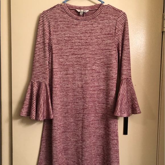 Speechless Bell Sleeve Stripe Hacci Dress - Picture 5 of 8